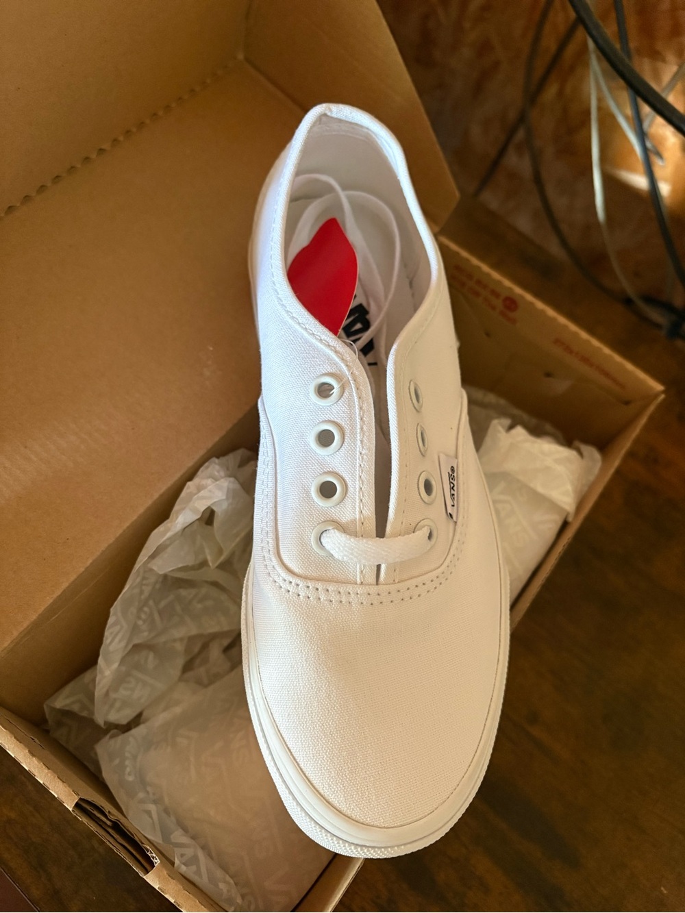 Vans White Canvas Low-Top Sneakers (White)